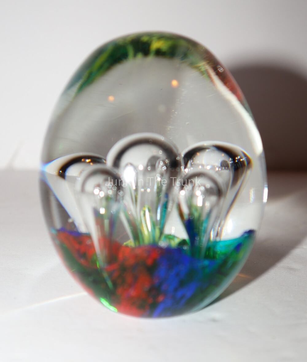 Art Blown Glass Paperweight Egg